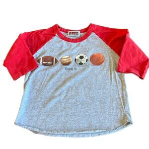 ESPN Kids Sports Themed Crew Neck Top Boys Size 4 Baseball Tee